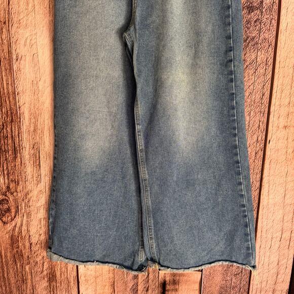 Zero Plus Cropped Denim Culottes Wide Leg Medium Wash Blue Jeans Size 27 Casual - Picture 4 of 10
